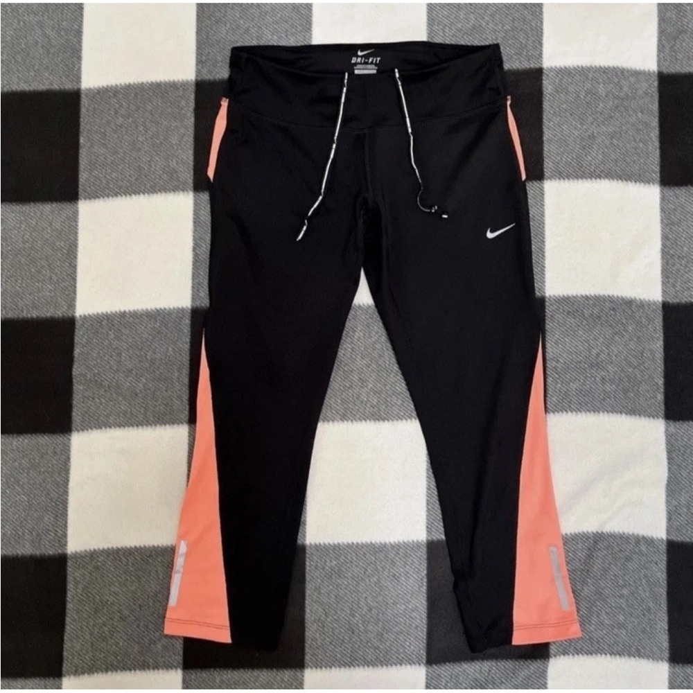 Nike Running Dri Fit Cropped Capri Leggings Womens Workout Active Sz M